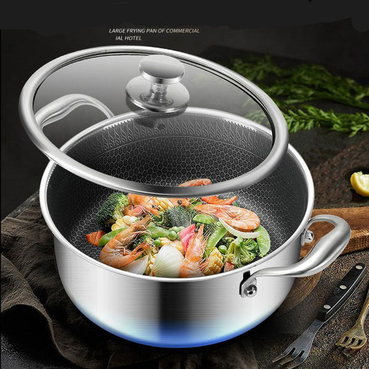 Premium 316 Stainless Steel Honeycomb Non-Stick Soup Pot for Gas Induction Stoves