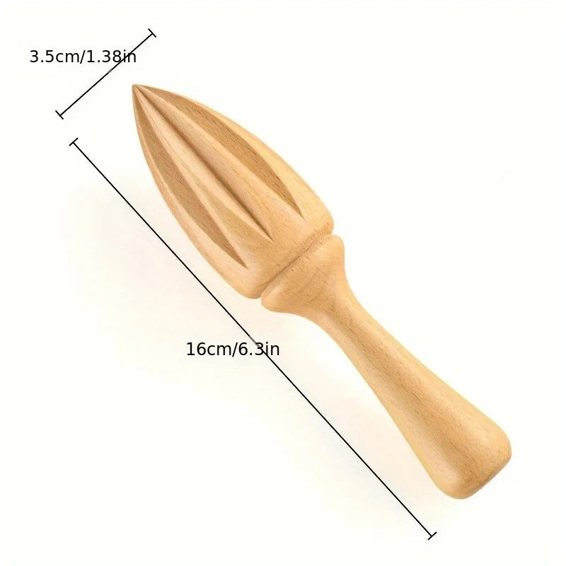 Efficient Wooden Manual Lemon Juicer - Portable Handheld Citrus Press Tool
