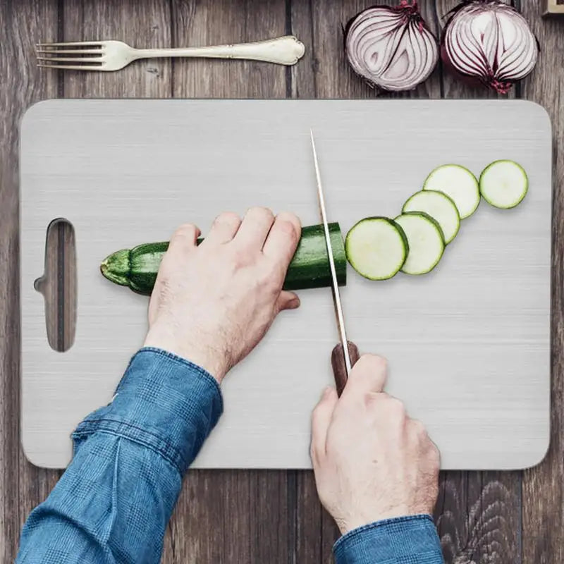 Premium Double-Sided Titanium Alloy Stainless Steel Food Grade Kitchen Cutting Board