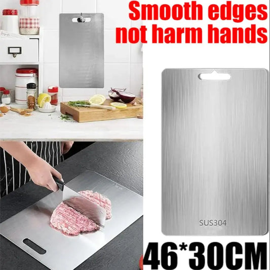 Premium Double-Sided Titanium Alloy Stainless Steel Food Grade Kitchen Cutting Board