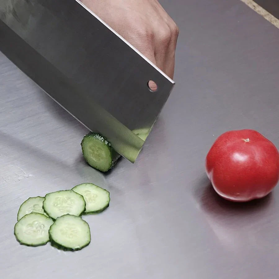 Space-Saving L-Shaped Folding Stainless Steel Chopping Board for Modern Kitchens