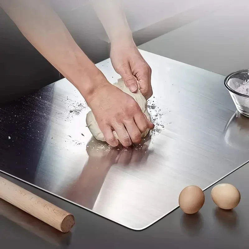 Space-Saving L-Shaped Folding Stainless Steel Chopping Board for Modern Kitchens
