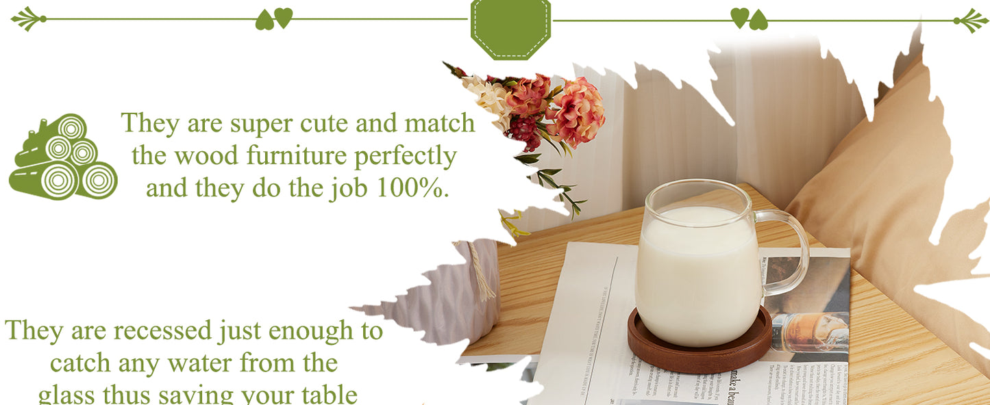 Premium Natural Wood Drink Coasters Set with Holder for Modern Home Decor