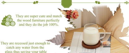 Premium Natural Wood Drink Coasters Set with Holder for Modern Home Decor
