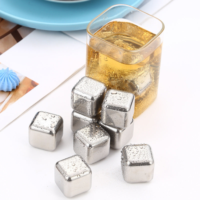 Ice cube stainless steel / 6 pack with clip