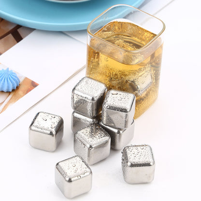 Ice cube stainless steel / 6 pack with clip