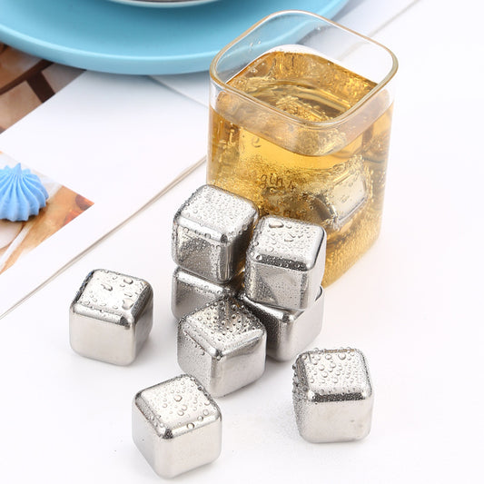 Ice cube stainless steel / 6 pack with clip