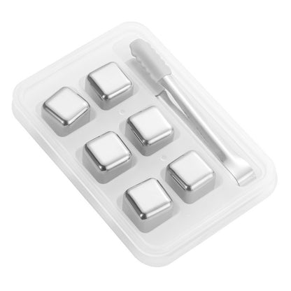 Ice cube stainless steel / 6 pack with clip