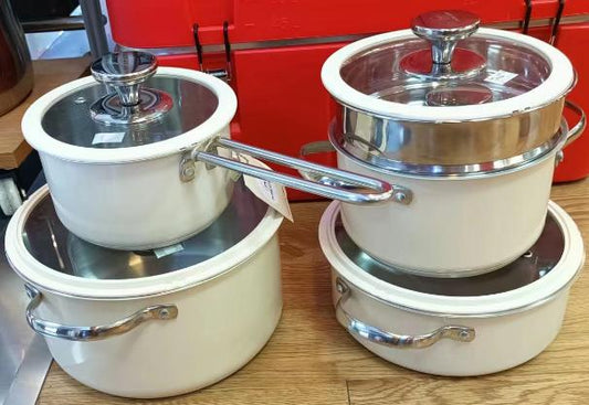 Double Bottom cookware set of 4 with steamer